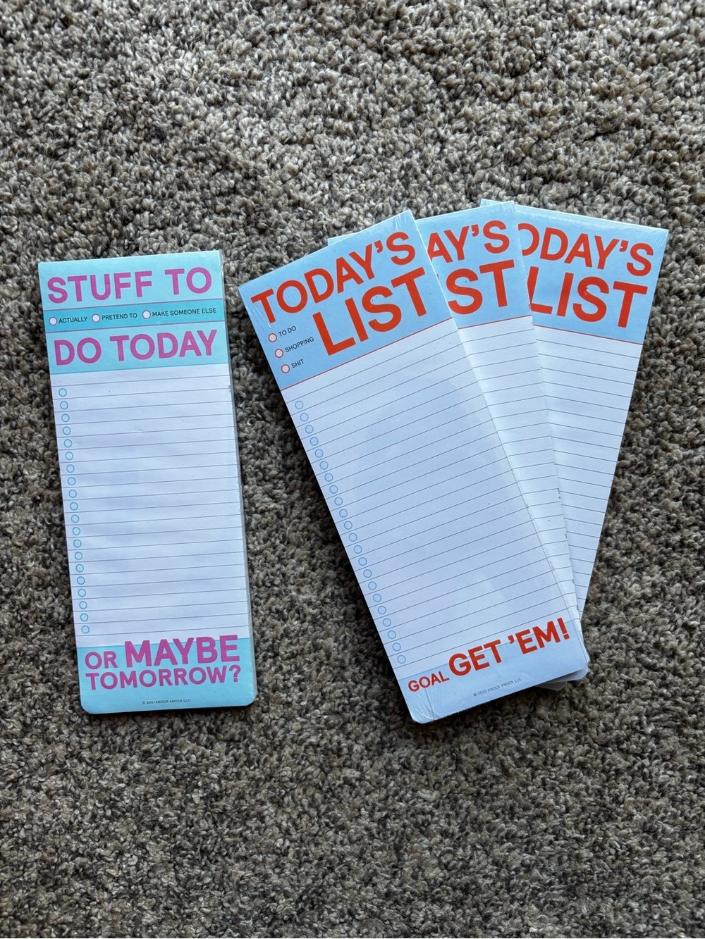 NWT Knock Knock Lot of 4 Notepads 3.5” X 9”